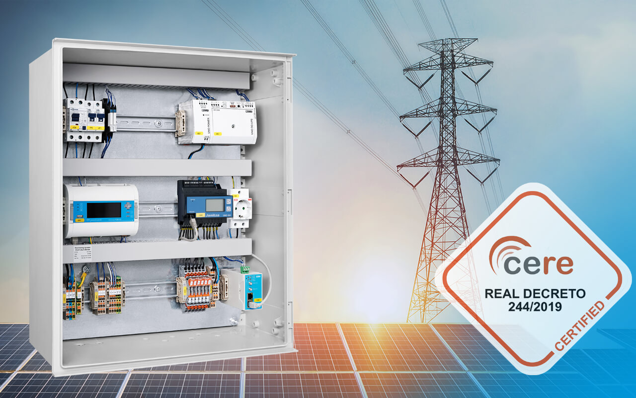 meteocontrol's blue’Log XC is certified for the Spanish market according to the Real Decreto (RD) 244/2019. PV self-consumption systems can now be legally connected to the Spanish power system.